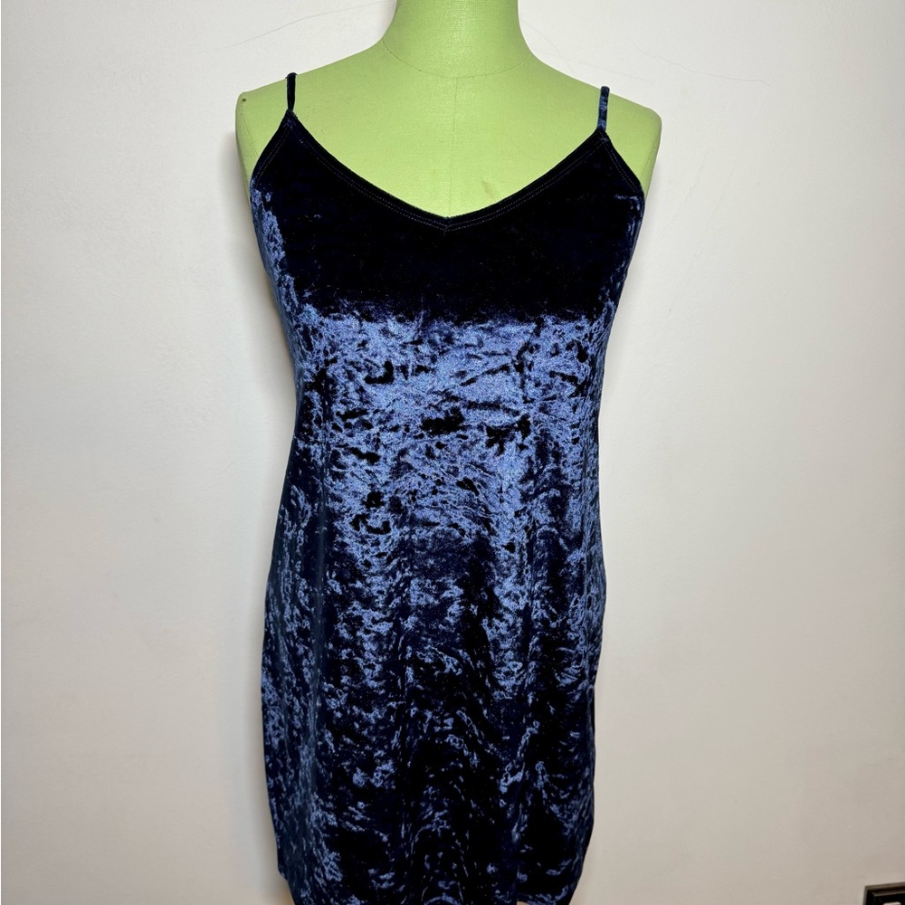 Hollister Velvet Blue Slip Dress